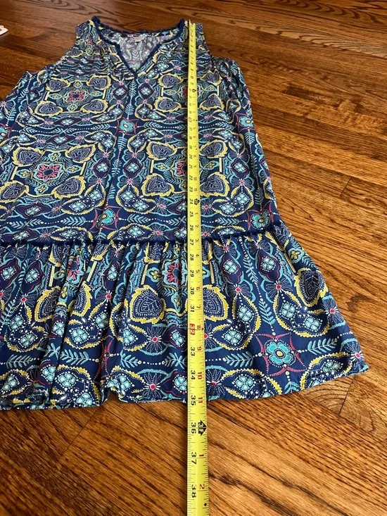 LOFT Beach Bandanna Split Neck Dress size M - Picture 9 of 9